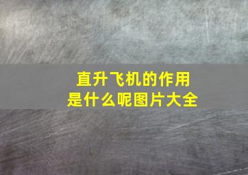 直升飞机的作用是什么呢图片大全