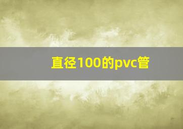 直径100的pvc管