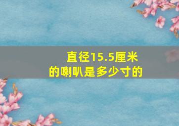 直径15.5厘米的喇叭是多少寸的