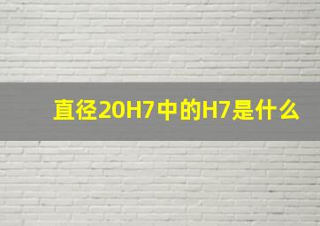 直径20H7中的H7是什么