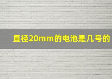 直径20mm的电池是几号的