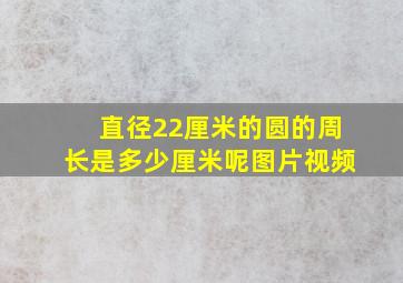 直径22厘米的圆的周长是多少厘米呢图片视频