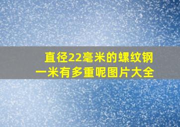 直径22毫米的螺纹钢一米有多重呢图片大全