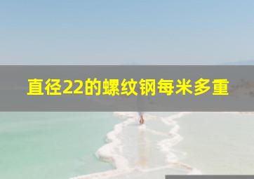 直径22的螺纹钢每米多重