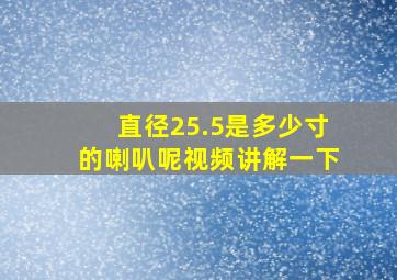 直径25.5是多少寸的喇叭呢视频讲解一下