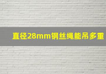 直径28mm钢丝绳能吊多重