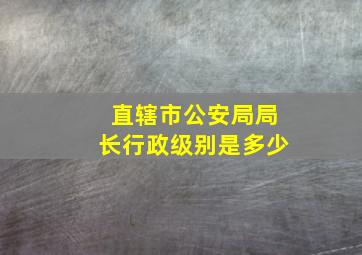 直辖市公安局局长行政级别是多少