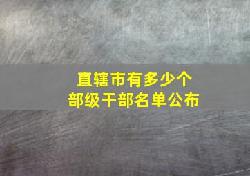 直辖市有多少个部级干部名单公布