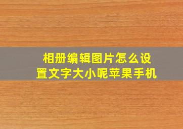 相册编辑图片怎么设置文字大小呢苹果手机