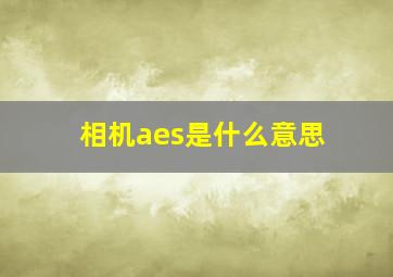 相机aes是什么意思