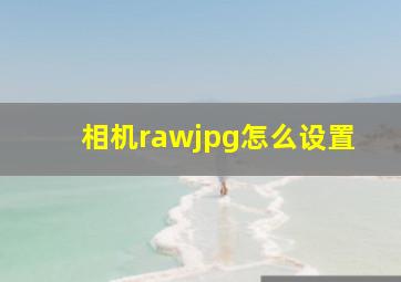 相机rawjpg怎么设置