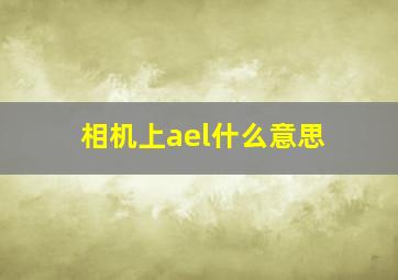 相机上ael什么意思