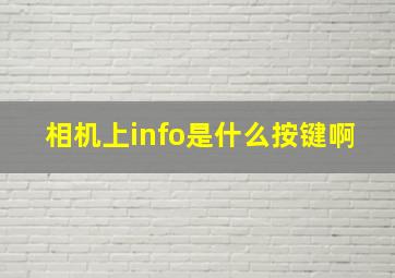 相机上info是什么按键啊