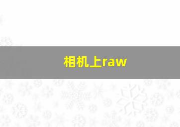 相机上raw