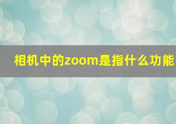 相机中的zoom是指什么功能