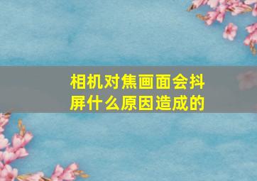 相机对焦画面会抖屏什么原因造成的