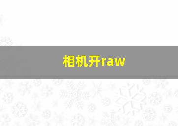 相机开raw