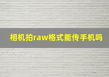 相机拍raw格式能传手机吗