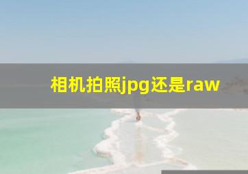 相机拍照jpg还是raw