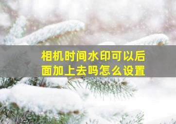 相机时间水印可以后面加上去吗怎么设置