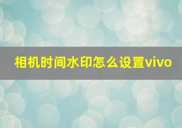 相机时间水印怎么设置vivo