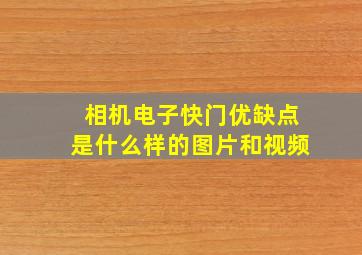 相机电子快门优缺点是什么样的图片和视频