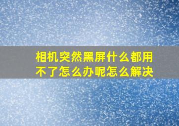 相机突然黑屏什么都用不了怎么办呢怎么解决