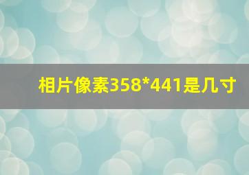 相片像素358*441是几寸