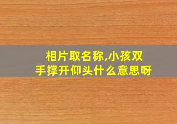 相片取名称,小孩双手撑开仰头什么意思呀