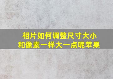 相片如何调整尺寸大小和像素一样大一点呢苹果