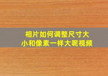 相片如何调整尺寸大小和像素一样大呢视频