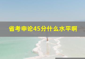 省考申论45分什么水平啊