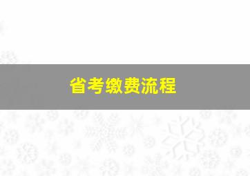 省考缴费流程