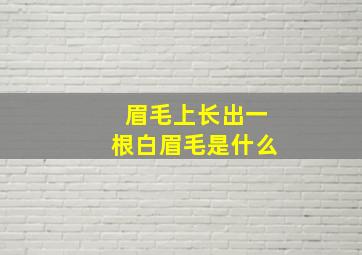 眉毛上长出一根白眉毛是什么