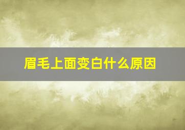 眉毛上面变白什么原因