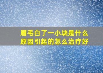 眉毛白了一小块是什么原因引起的怎么治疗好