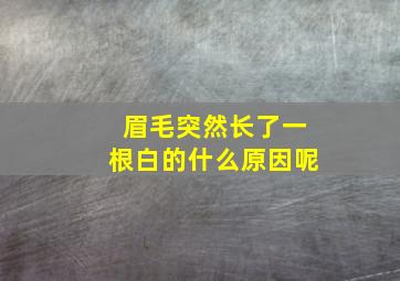 眉毛突然长了一根白的什么原因呢