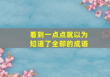 看到一点点就以为知道了全部的成语