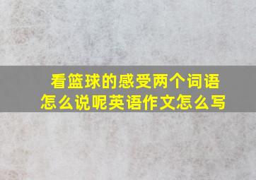 看篮球的感受两个词语怎么说呢英语作文怎么写