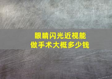 眼睛闪光近视能做手术大概多少钱