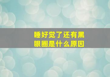 睡好觉了还有黑眼圈是什么原因