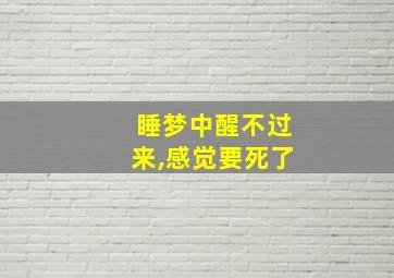 睡梦中醒不过来,感觉要死了