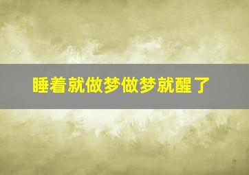 睡着就做梦做梦就醒了