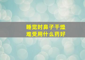 睡觉时鼻子干燥难受用什么药好