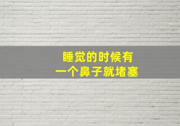 睡觉的时候有一个鼻子就堵塞