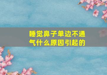 睡觉鼻子单边不通气什么原因引起的