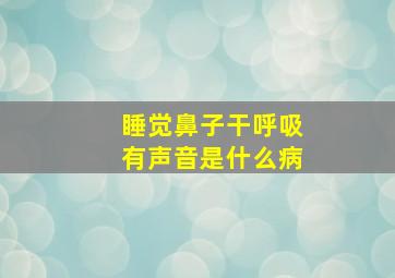 睡觉鼻子干呼吸有声音是什么病