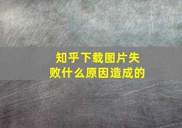 知乎下载图片失败什么原因造成的