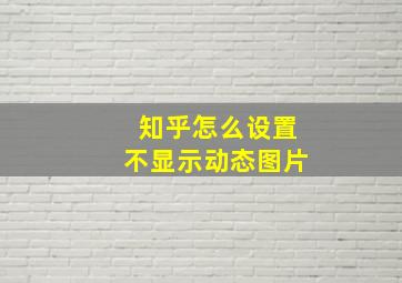 知乎怎么设置不显示动态图片