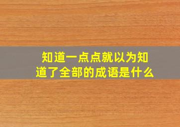 知道一点点就以为知道了全部的成语是什么